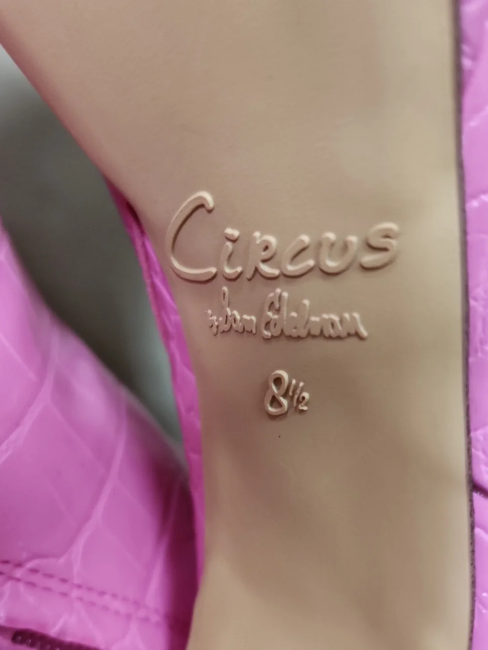 Circus by Sam Edelman Pink Croc-Embossed Over-the-Knee Boots Size 8.5 Preowned